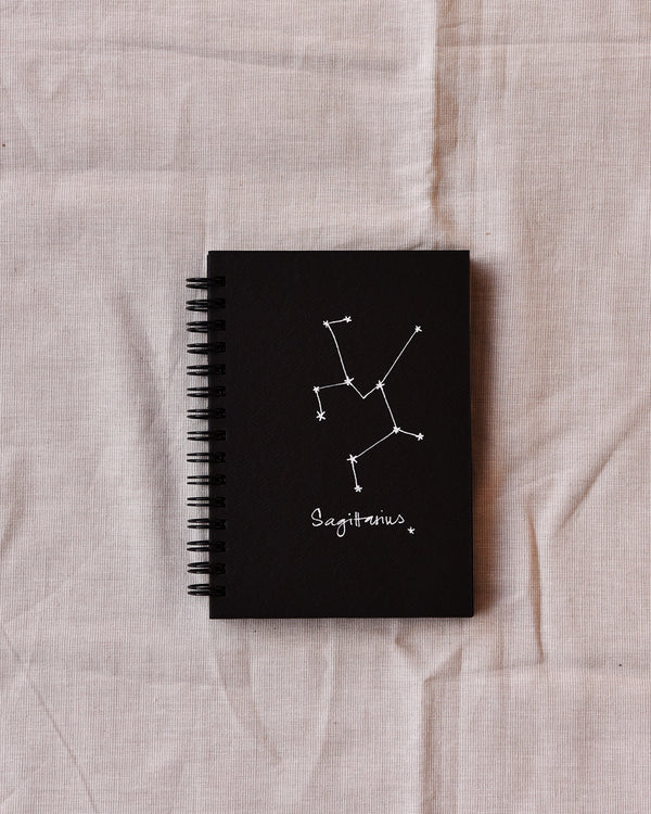 Sagittarius Zodiac sign - Black Mini Notebook