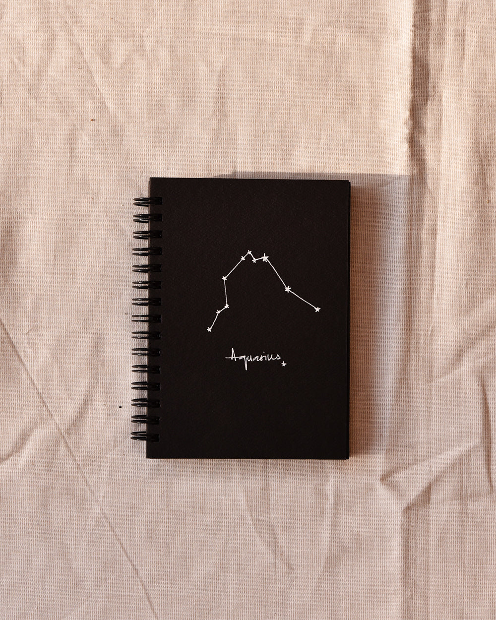 Aquarius Zodiac sign - Black Mini Notebook