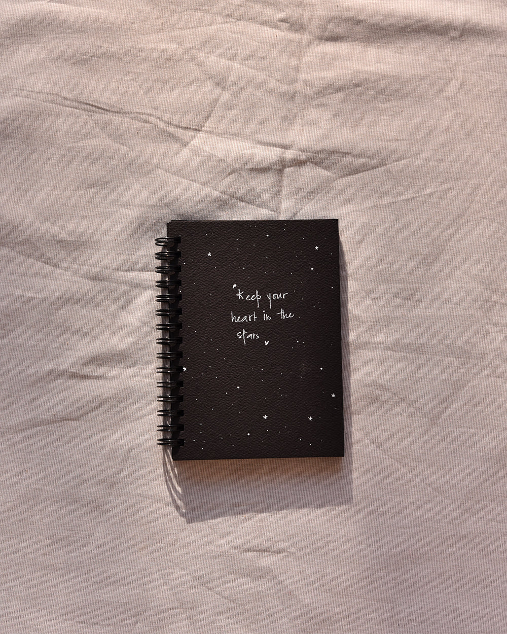 Keep your heart in the stars - Black Mini Notebook